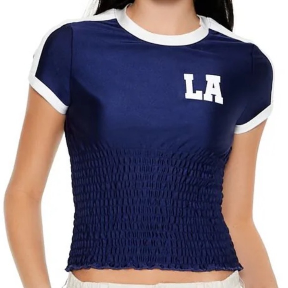 SMOCKED LA TEE